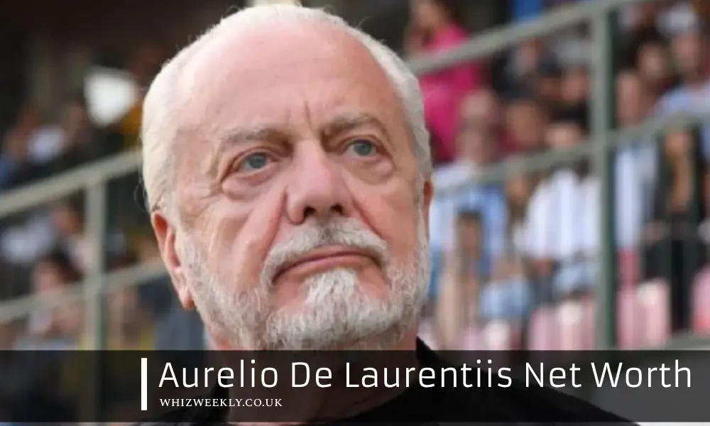 Aurelio De Laurentiis surrounded by film reels and money