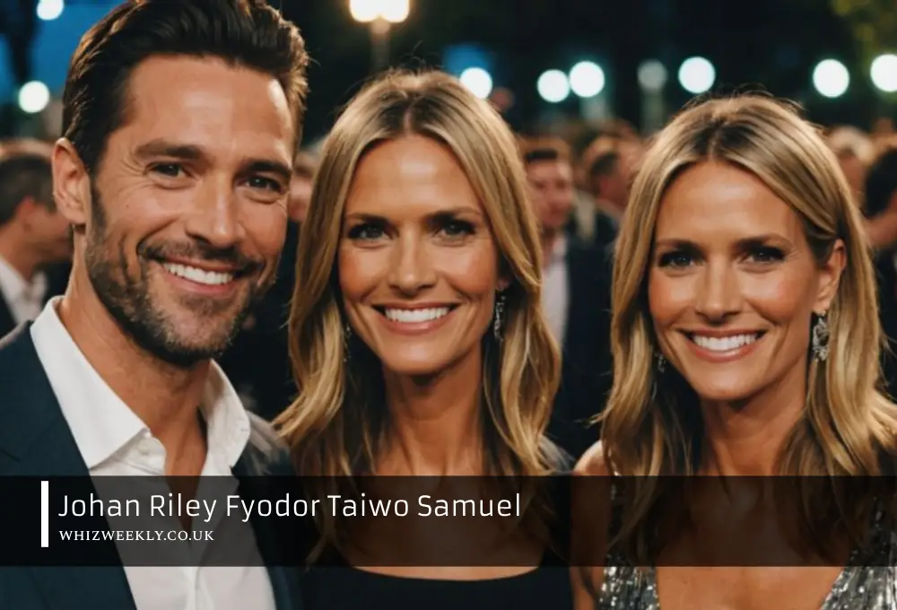 Johan Riley and Heidi Klum at a public event.