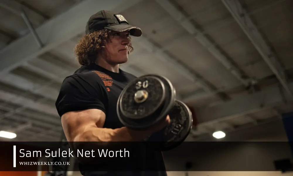 Sam Sulek Net Worth: Fitness Star’s Estimated Value Sam Sulek flexing with dollar signs background