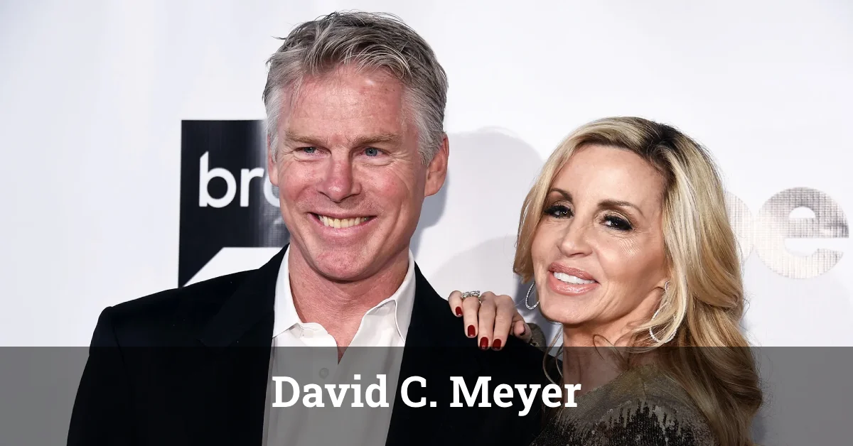 David C. Meyer with wife Camille Grammer at their 2018 Hawaiian wedding ceremony