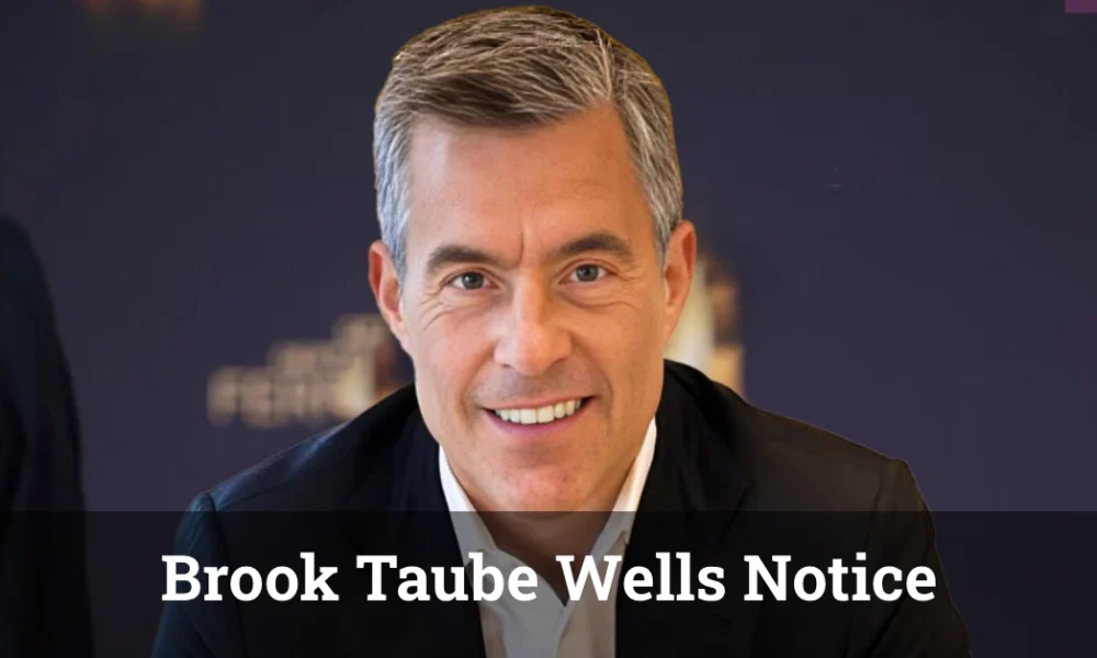 Gavel on financial papers with "Wells Notice" highlighted, representing Brook Taube Wells Notice legal case and financial regulatory scrutiny.