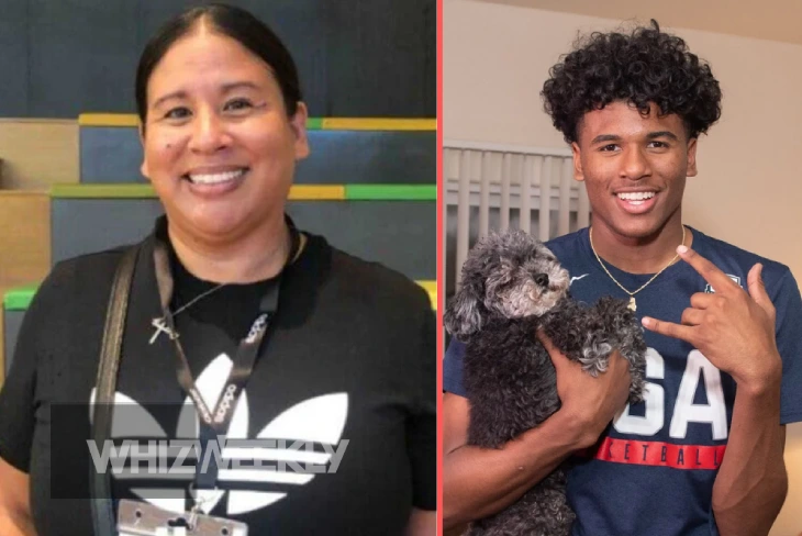 Bree Purganan, mother of NBA player Jalen Green, smiling proudly at a basketball game.