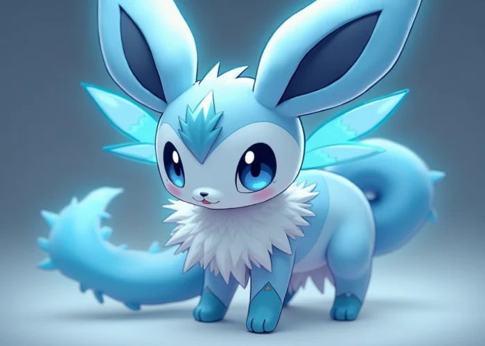 Miette's Shiny Sylveon and Shiny Sylveon Pokemon Sword: A rare blue Fairy-type Pokemon with ribbons and bows.