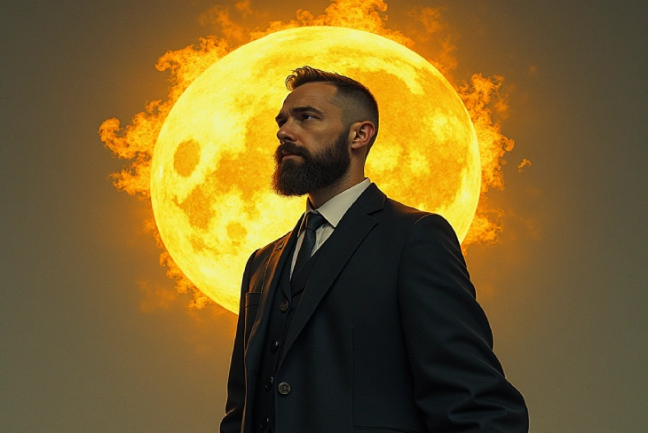 Watchmenontheall calvin standing amidst chaos, representing hope and innocence in the Watchmen universe.