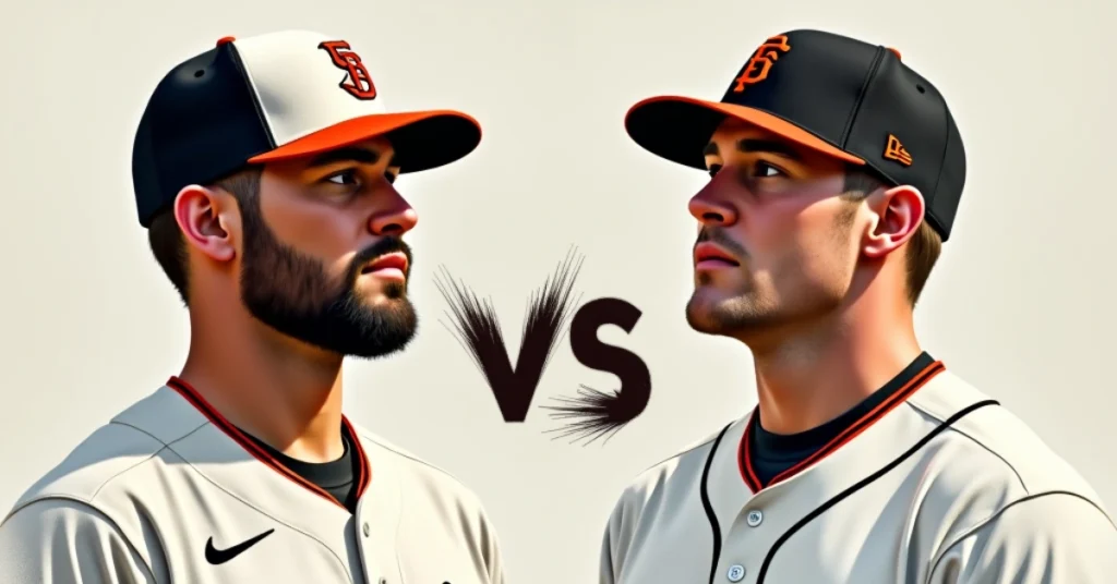 Baltimore Orioles vs San Francisco Giants with between them, symbolizing an intense head-to-head matchup.