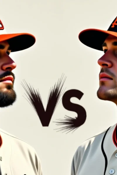 Baltimore Orioles vs San Francisco Giants with between them, symbolizing an intense head-to-head matchup.