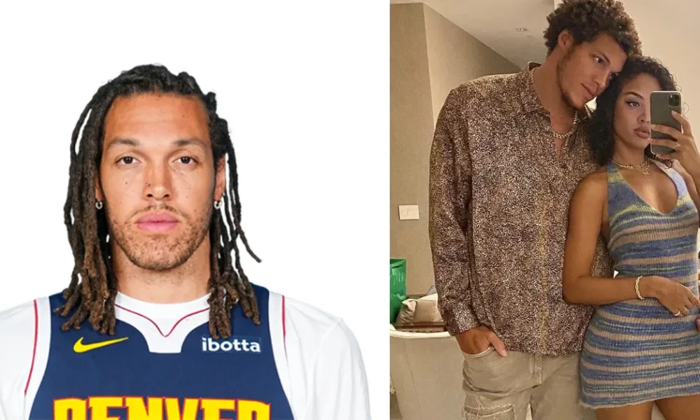 Aaron Gordon Wife in 2025: Past Relationships and Future Marriage Plans Aaron Gordon with his wife in a stylish selfie, featuring him in a patterned shirt and her in a blue dress.