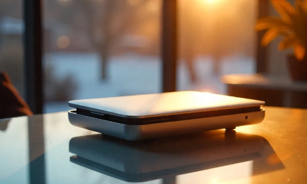 Discover Nexus AlienSync: Your Guide to Seamless Tech Integration Person using Nexus AlienSync dashboard to sync apps on a laptop in a modern workspace.
