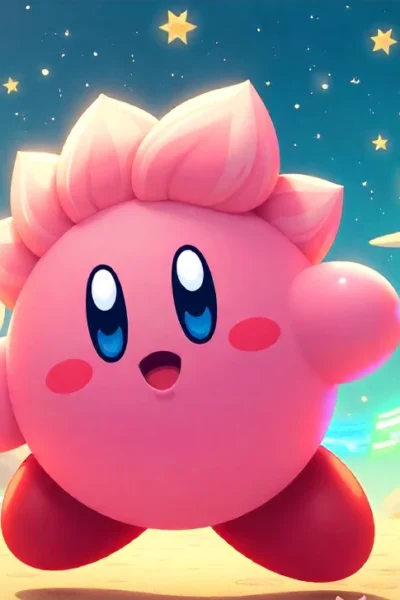 Kirby Dedo fan-created character illustration showing unique power absorption abilities in classic Nintendo art style