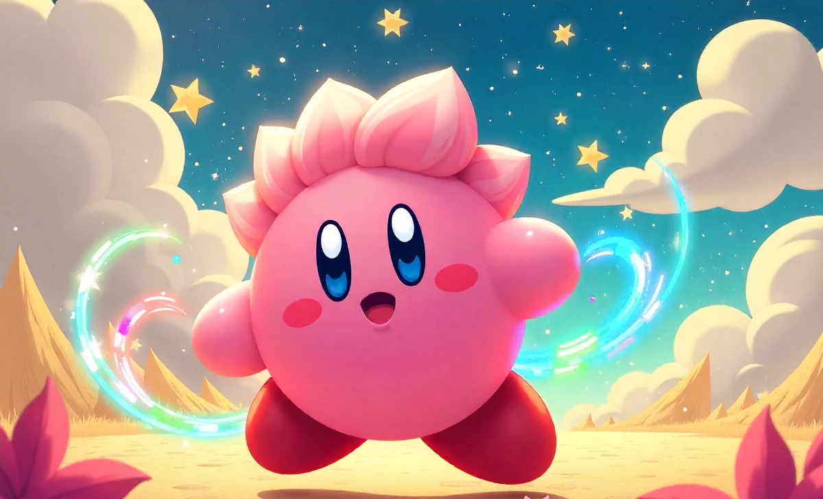 Kirby Dedo fan-created character illustration showing unique power absorption abilities in classic Nintendo art style