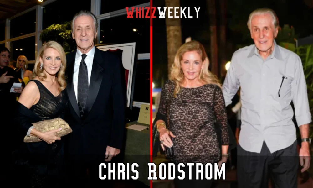 Chris Rodstrom with Pat Riley at NBA event showing their partnership that led to 5 championship wins through her psychology help
