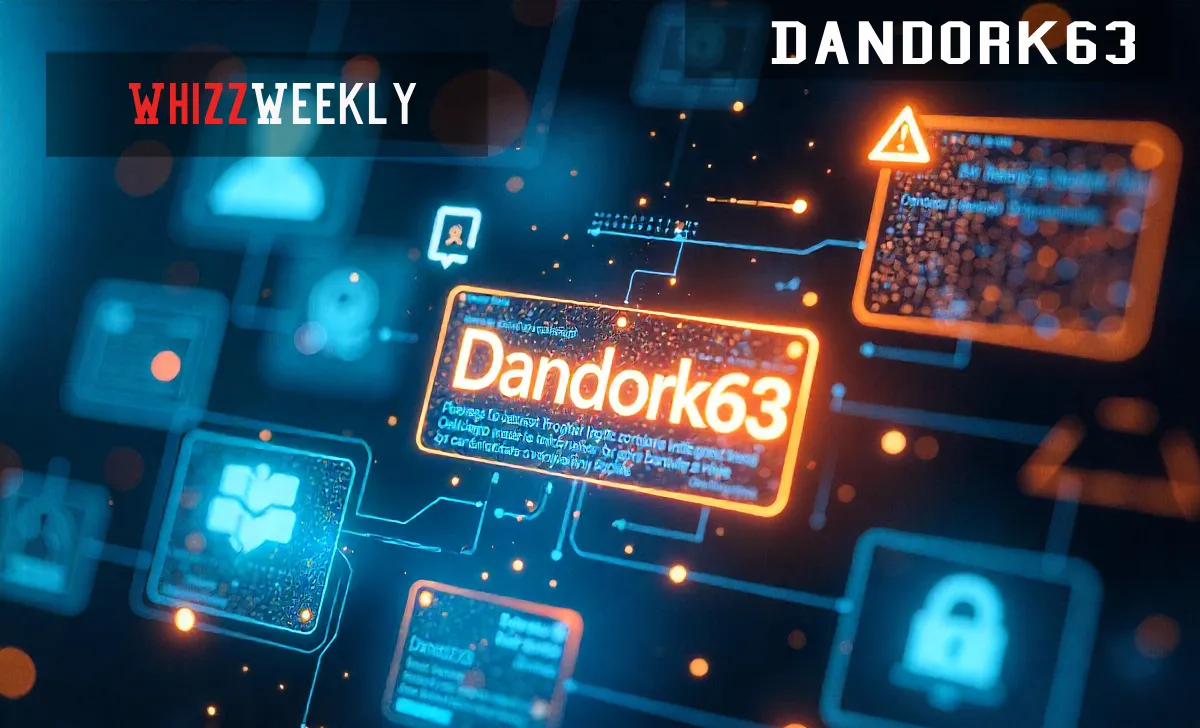 Dandork63 username displayed across various app interfaces including dating platforms with red warning alert symbols
