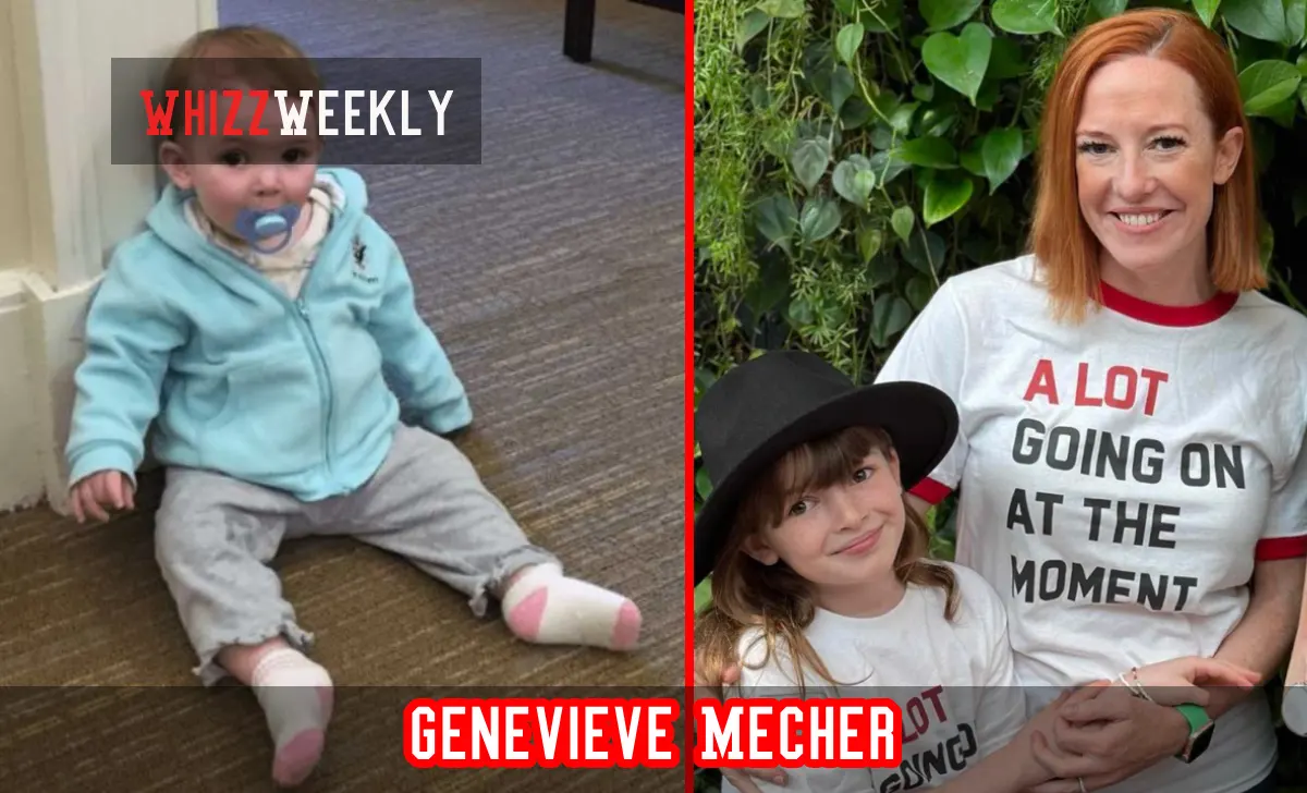 Genevieve Mecher family photo showing controlled public appearance as example of their privacy protection strategy