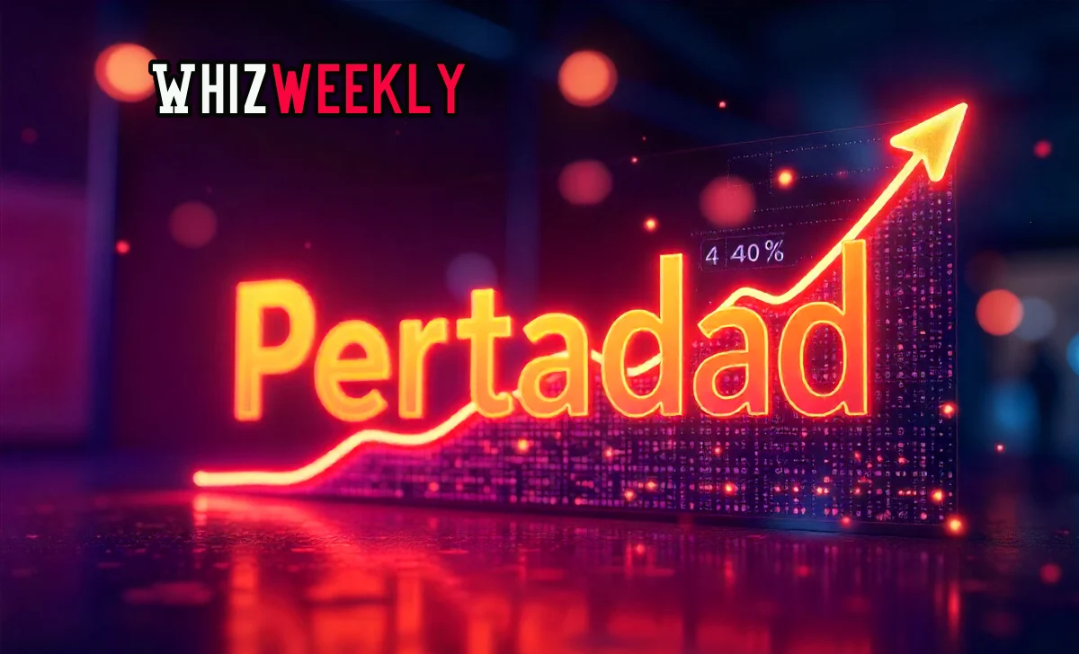 Pertadad neon text with TikTok, X icons, and a 340% growth graph in a futuristic digital design for 2025 trends.