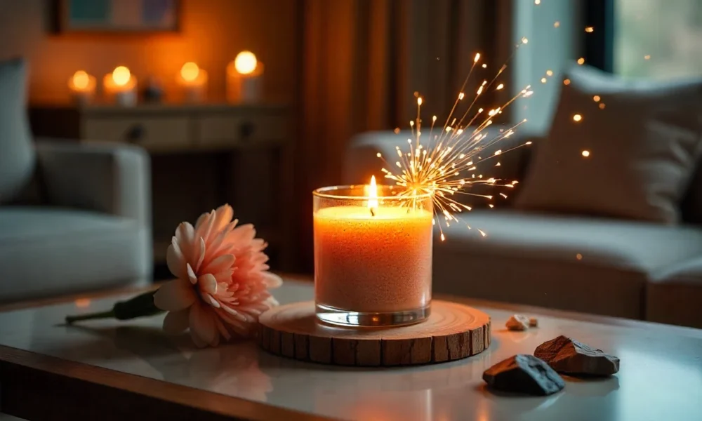 Sparkspitter Candle Magic: Transform Your Space 2025 Sparkspitter Candles creating magical sparks while burning on elegant table in modern home interior decor