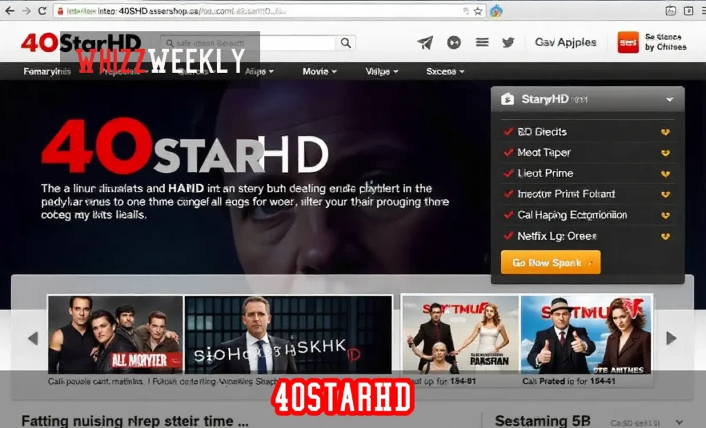 40StarHD piracy website warning banner highlighting legal issues, malware dangers, and safe movie streaming choices.