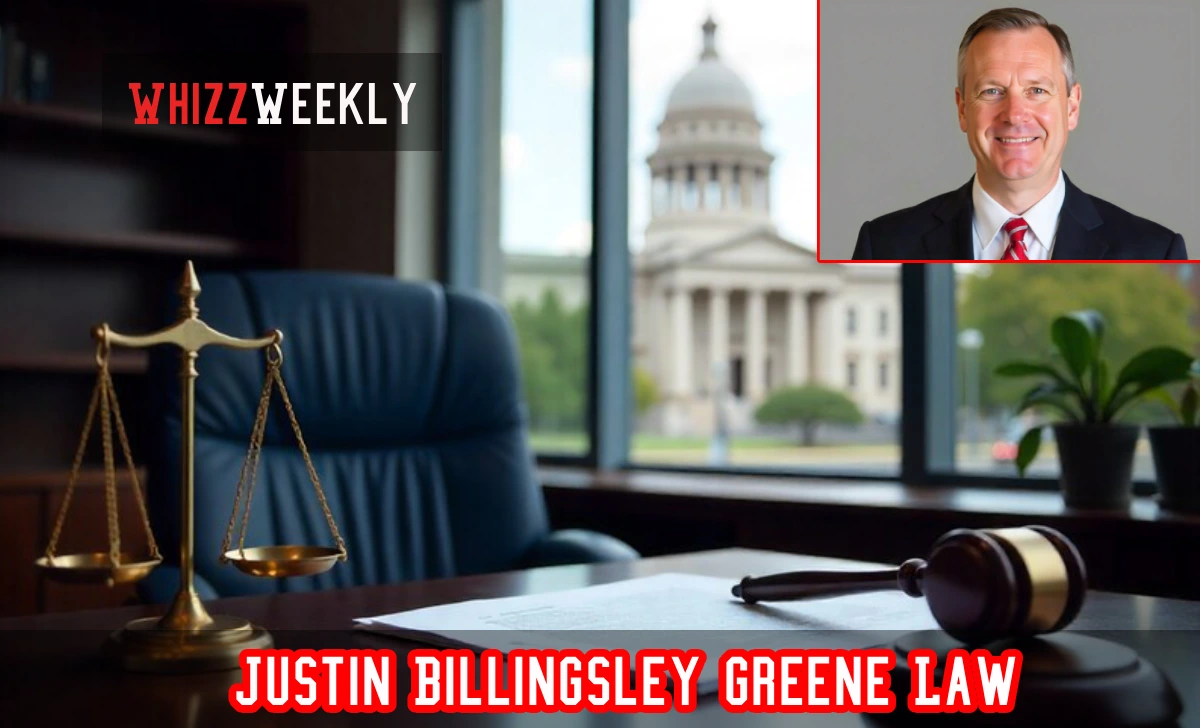 Justin Billingsley Greene Law office in Connecticut showing professional legal consultation and scales of justice