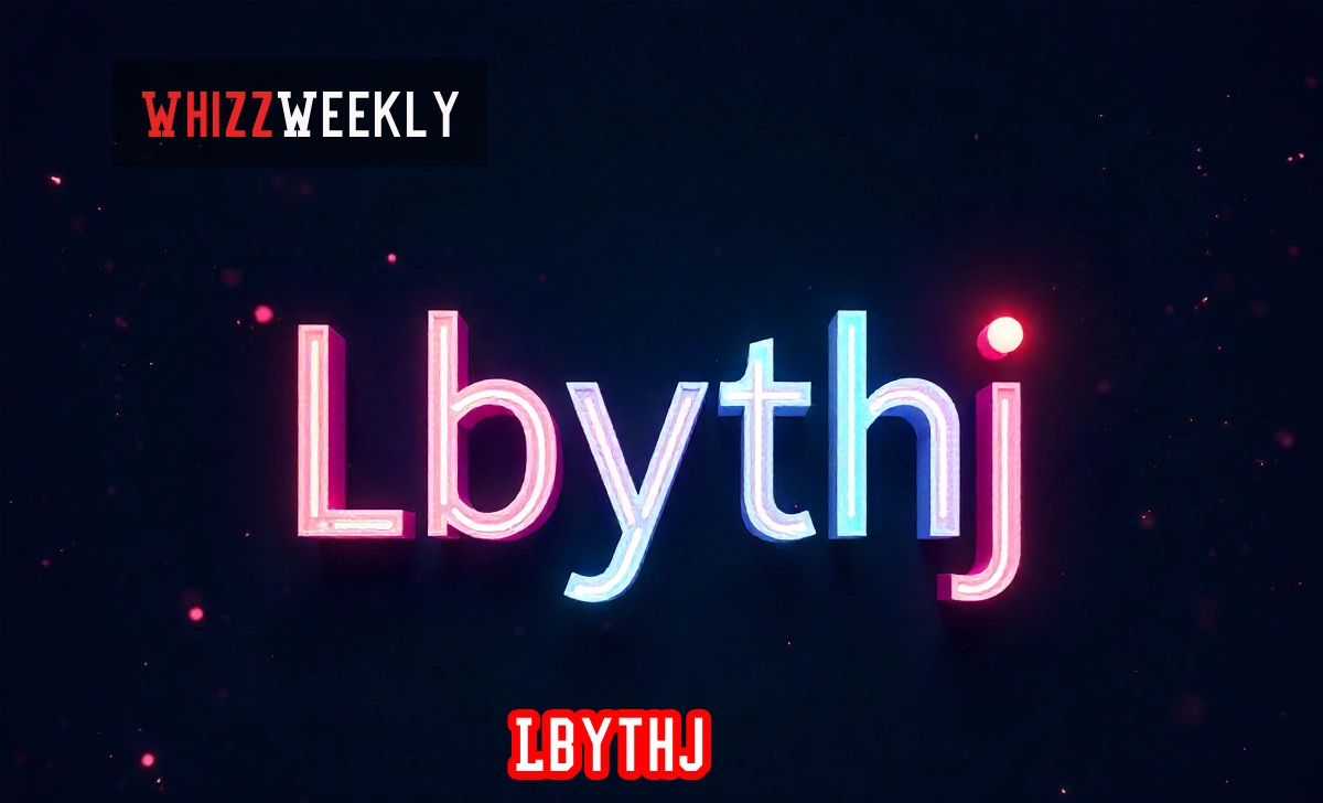 Abstract digital network representing Lbythj concept with glowing nodes and connections on dark tech background