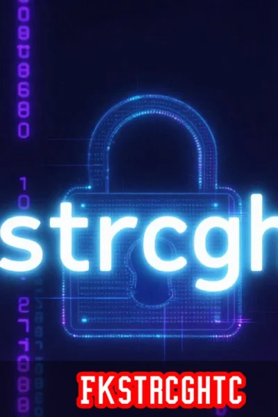 Fkstrcghtc meaning illustrated with neon code, binary numbers, and cryptic alphanumeric strings on a dark digital background.