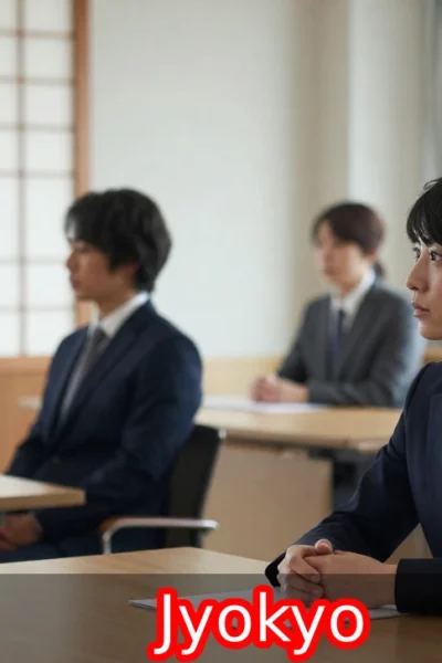 Jyokyo situational awareness practiced by a professional observing group dynamics in a quiet modern workspace.