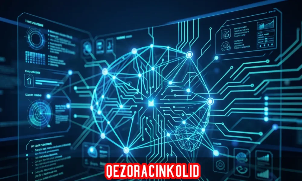 Qezoracinkolid system diagram displaying connected devices, predictive analytics, & adaptive automation technology today