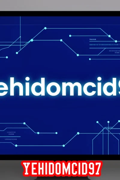 Yehidomcid97 system identifier displayed on computer screen with glowing code and network connections for web tracking