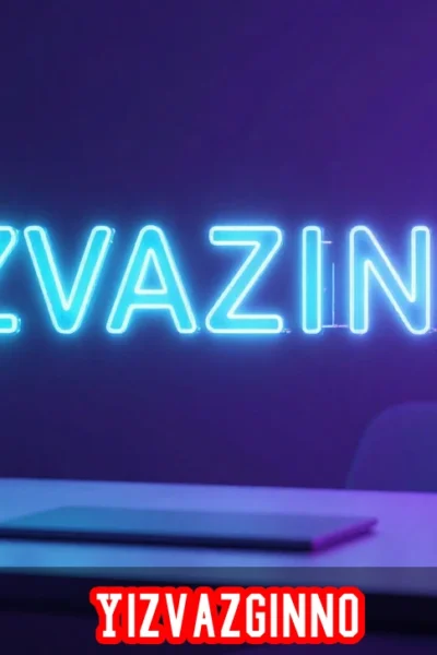 Yizvazginno coined word branding concept in neon colors, digital marketing illustration, modern creative design