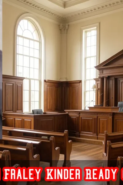 Elizabeth Fraley Kinder Ready Court Case legal gavel and court documents representing 2023 Los Angeles defamation dismissal.