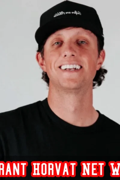 Infographic showing Grant Horvat Net Worth sources including YouTube ads, sponsorships, and golf brand ownership in 2026.