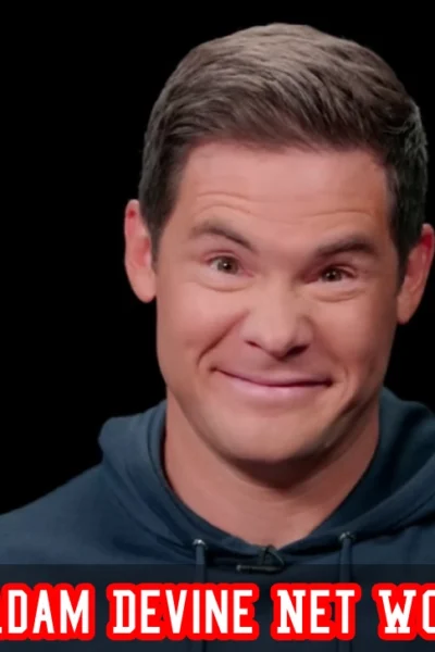 Adam Devine net worth infographic showing $8M fortune in 2026 from TV, film, and stand-up career highlights since 2011.