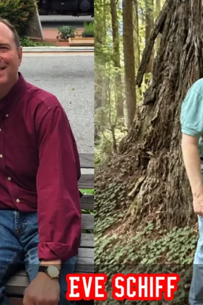 Eve Schiff at a formal event with Senator Adam Schiff, representing her long-standing presence as a private political spouse.