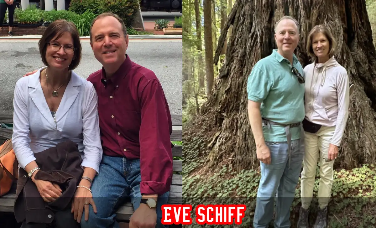 Eve Schiff at a formal event with Senator Adam Schiff, representing her long-standing presence as a private political spouse.