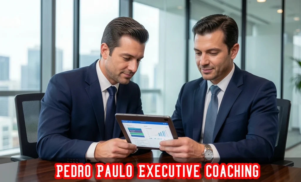 pedro paulo executive coaching leadership session with executive and coach reviewing goals