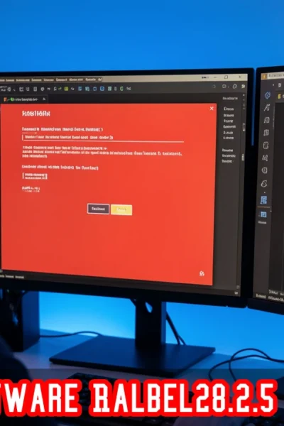 Developer fixing Software Ralbel28.2.5 Issue on workstation with error dialog on screen