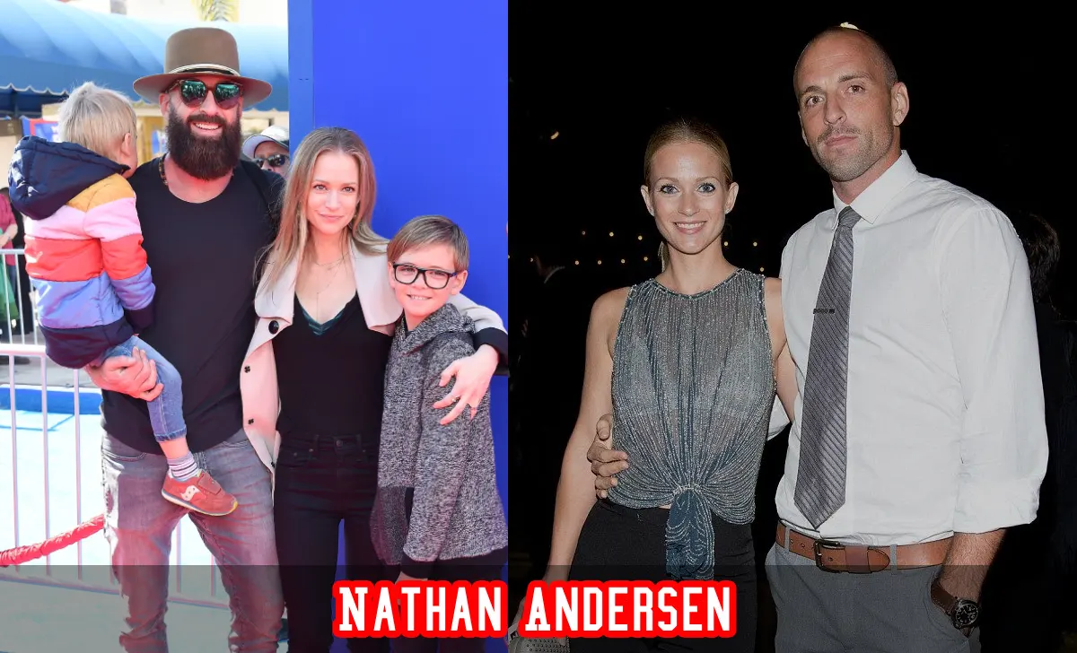 Nathan Andersen smiling at a public event, known as A.J. Cook's husband and co-founder of clothing brand Walter Sky.